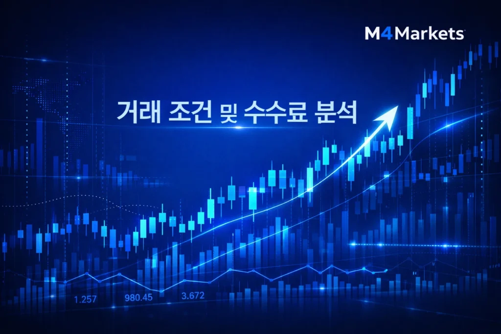 2026년 IC Markets 거래 조건 및 수수료 심층 분석을 시각화한 미래 지향적인 금융 기술 차트.