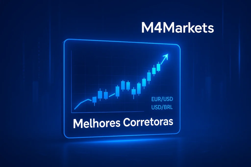 Visual futurista e profissional em tons de azul escuro e neon, destacando o sucesso e crescimento no mercado Forex para iniciantes no Brasil.
