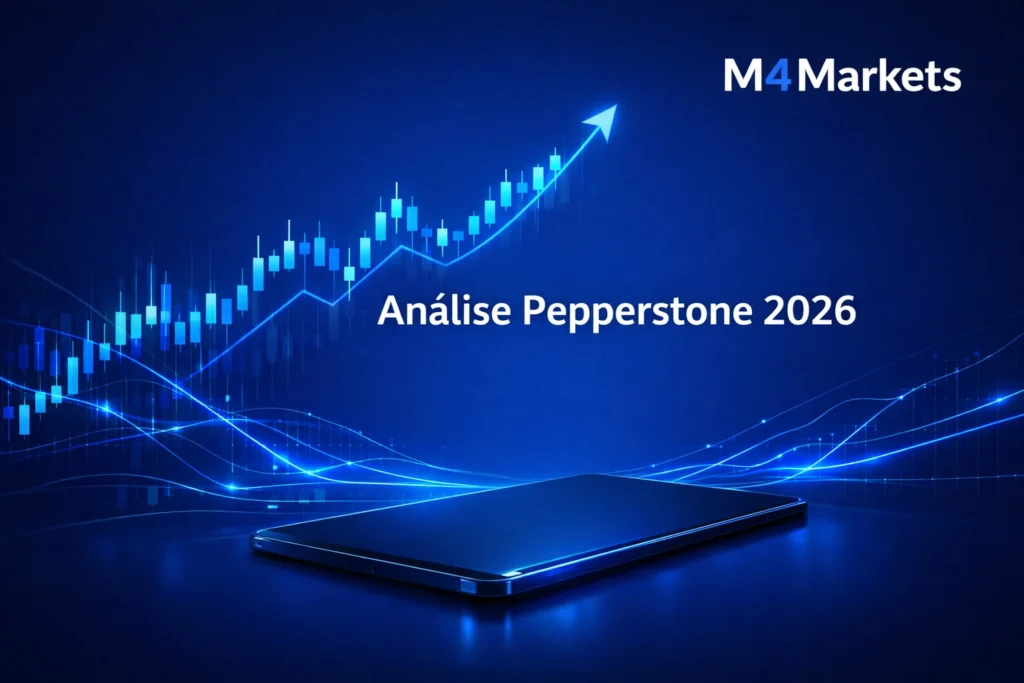 Análise detalhada do corretor Pepperstone 2026 com gráficos financeiros e tecnologia avançada para traders profissionais.