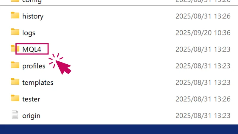 HFMの自動売買の導入手順：MQL4を選択