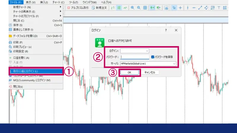 プラットフォームにログインする