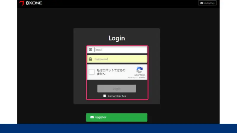 HFMのBXONEで入金する手順5、アカウントにログイン