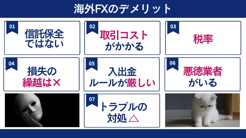 海外FXのデメリット7選を解説