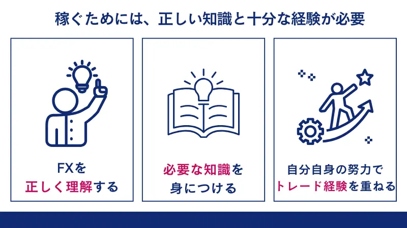 稼ぐためには、十分な知識と経験が必要