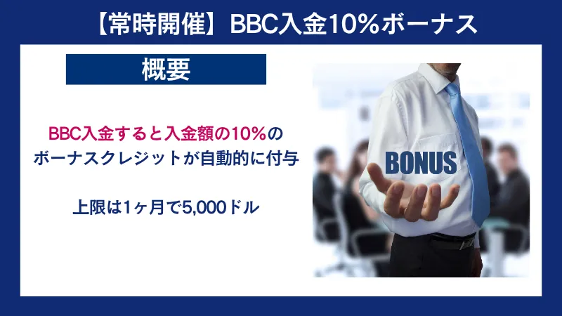 bigbossのBBC入金10％ボーナスの概要