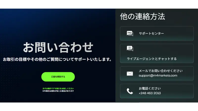 M4Marketsは日本人トレーダー向けに充実したサポート体制を整えている